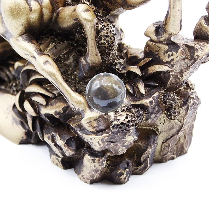 双馬 2頭馬 水晶付 開運 古金色 置物 幸運のインテリア置物 風水グッズ