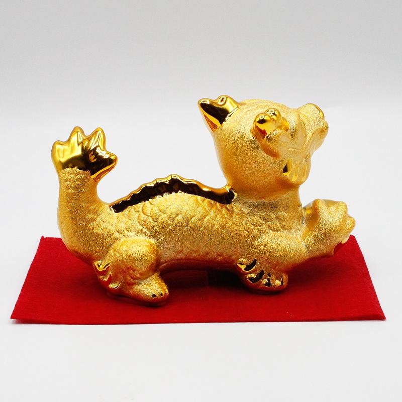 龍 置物 風水金彩 福龍 開運 4本爪 四本爪 宝珠 金龍 ドラゴンボール