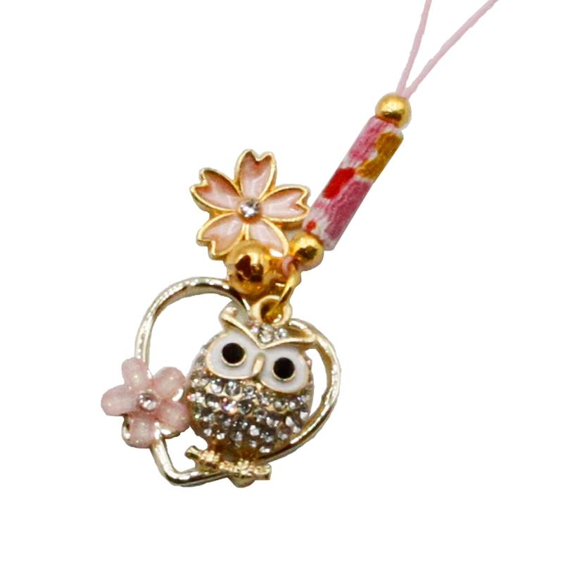 ふくろう 桜 ストラップ 梟 フクロウ さくら 幸運を引き寄せる