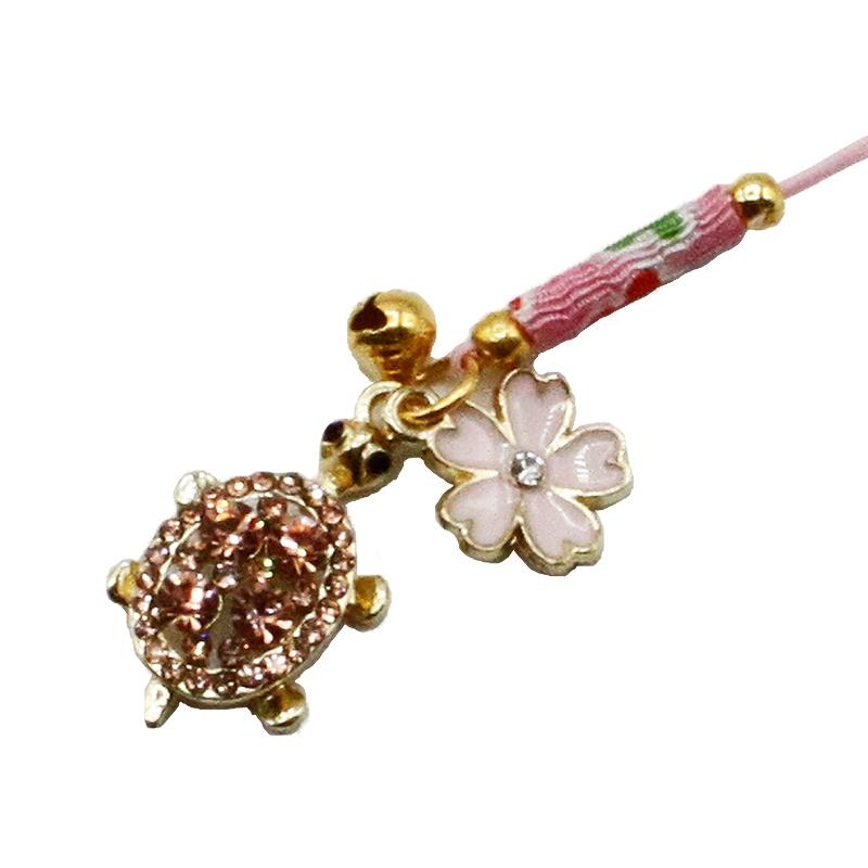 亀 桜 ストラップ かめ 金亀 さくら 幸運を引き寄せる 開運 金運