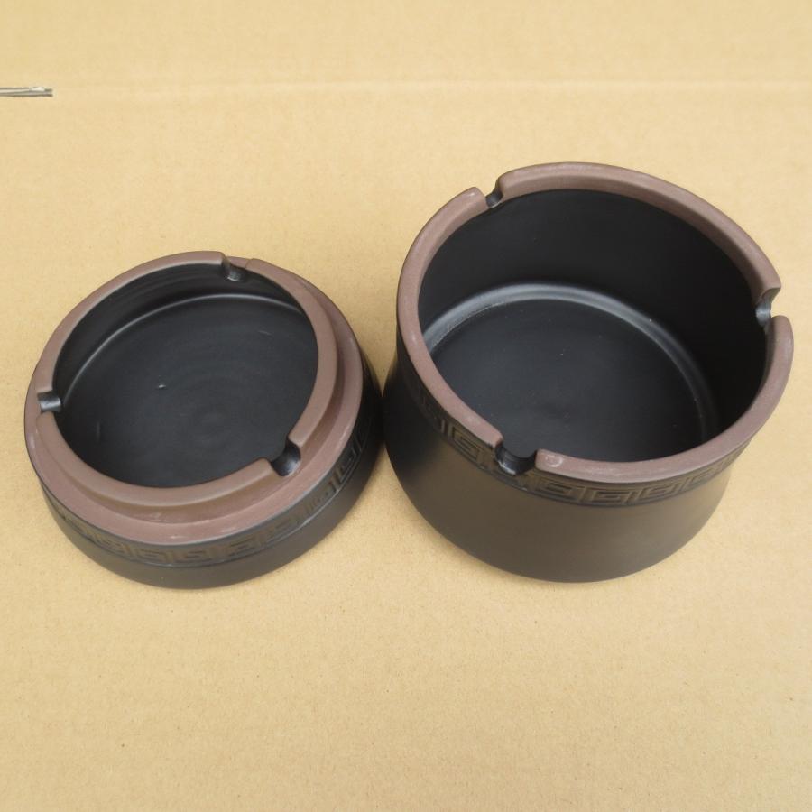 灰皿 蓋付き ブラック 陶器製 おしゃれ 分割 セパレート ふたも灰皿に