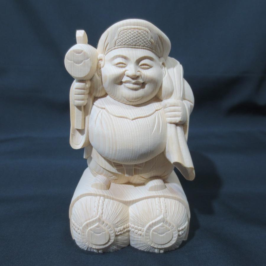 大黒天 大黒様 高さ15ｃｍ 木彫 置物 檜 ひのき 桧 ヒノキ 桧木 檜木 彫刻品 オブジェ 縁起物 だいこくてん だいこくさま Daikoku Hinoki M 石材店サンソー 通販 Yahoo ショッピング
