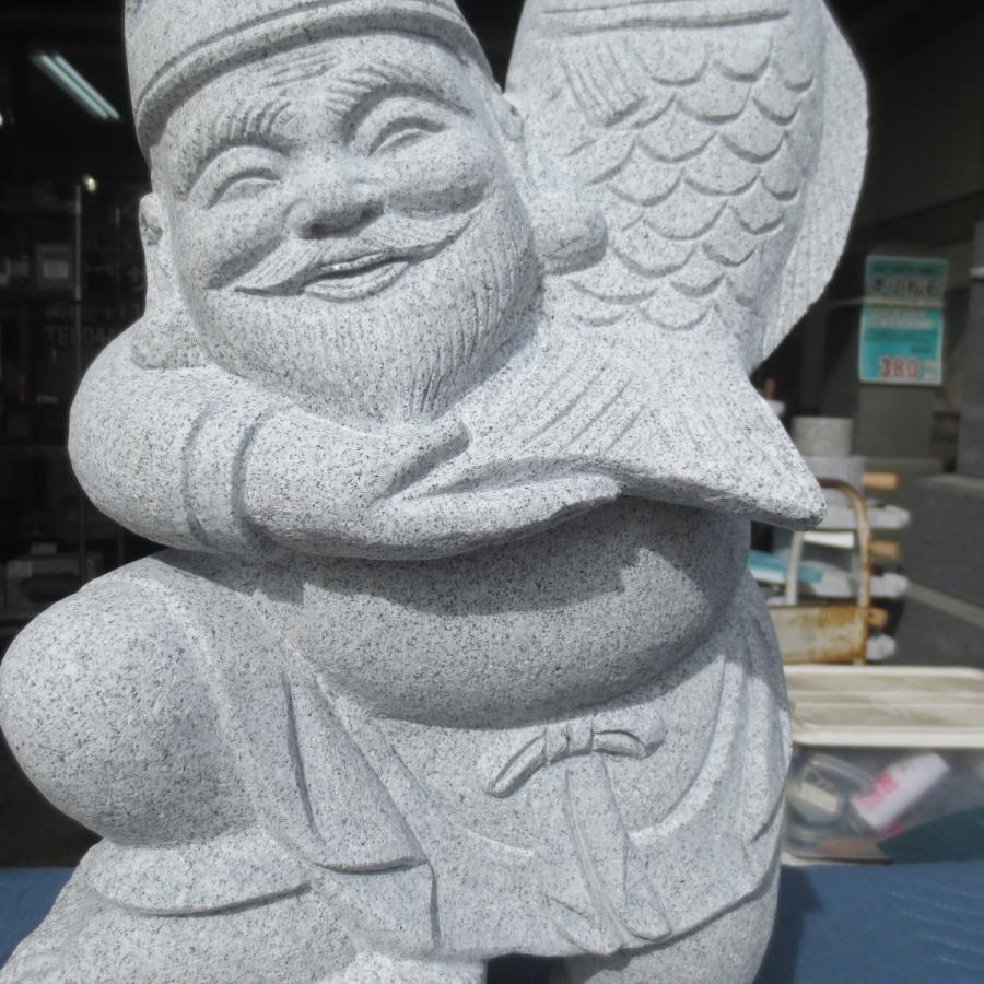 恵比寿（えびす）高さ53cm 白御影石 えべっさん えびすさん 戎 恵比須