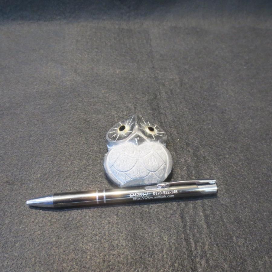 ペーパーウェイト 文鎮 重り 大理石 かわいい 黒ふくろう 手作り 置物 