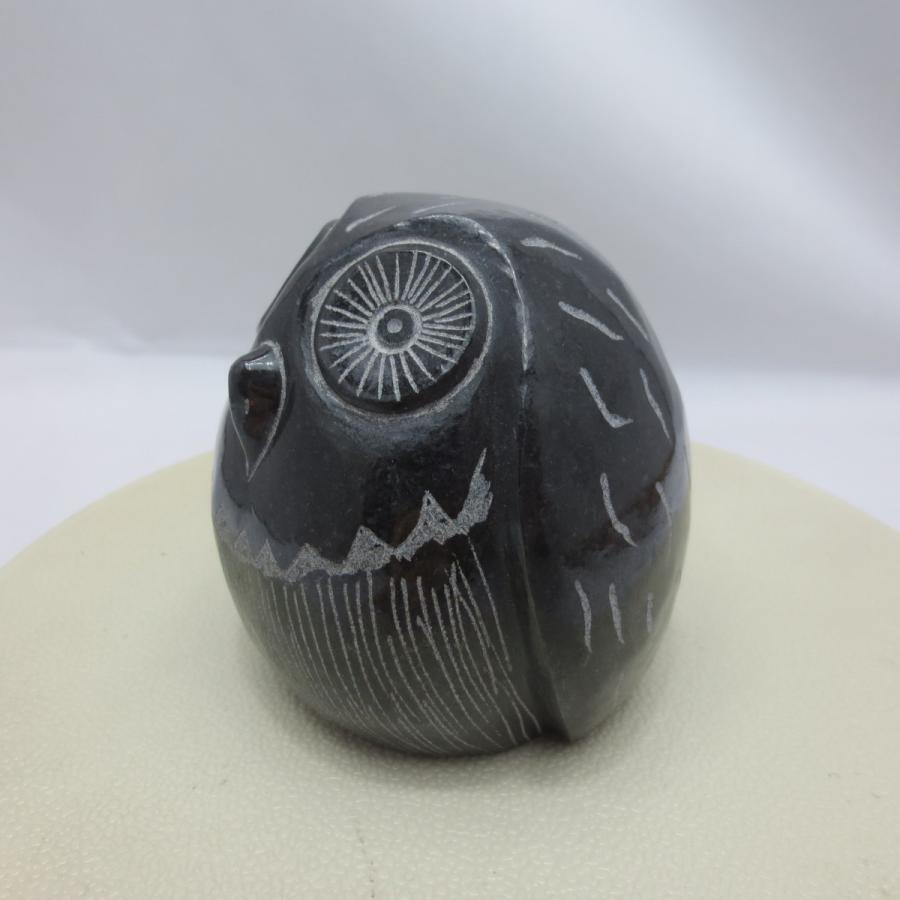 黒 ふくろう フクロウ 不苦労 グッズ 雑貨 置物 置き物 屋外 石の