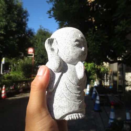 癒し地蔵・わらべ地蔵・野仏・オブジェ 神鳥 睦 | 『わらべ地蔵』 松材 総高約13cm 神鳥仏像彫刻工房