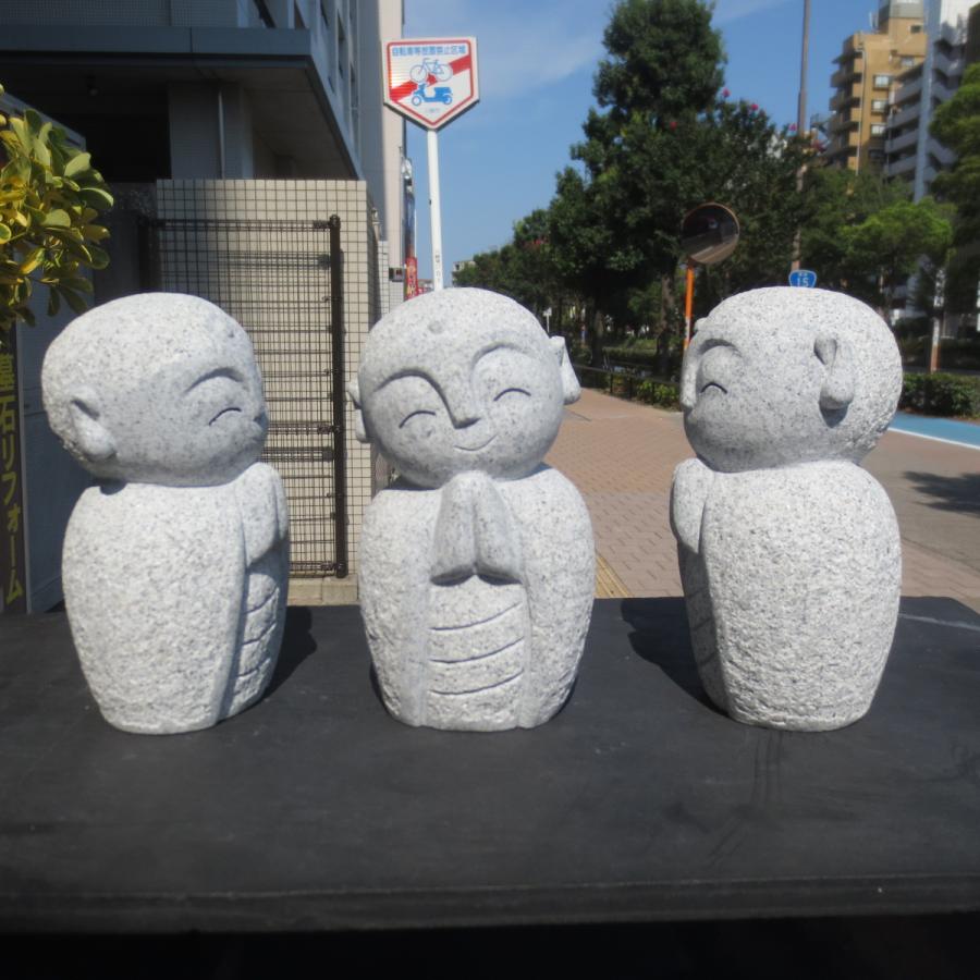 おじぞうさん おじぞうさま かわいい 癒しのお地蔵さん 置物 地蔵菩薩 仏像 彫刻品 みかげ石 GZ43-15-B 送料無料！の画像