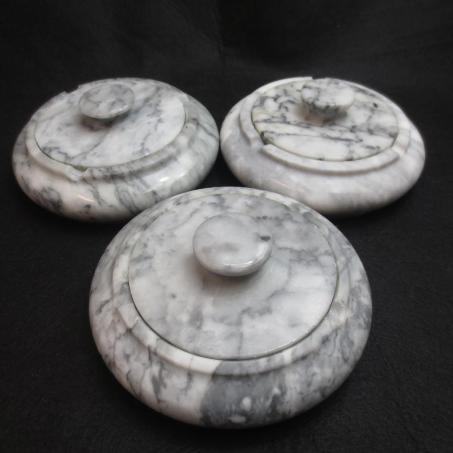 フタつき 灰皿 蓋付き ホワイト＆ブラック 大理石 おしゃれ 送料