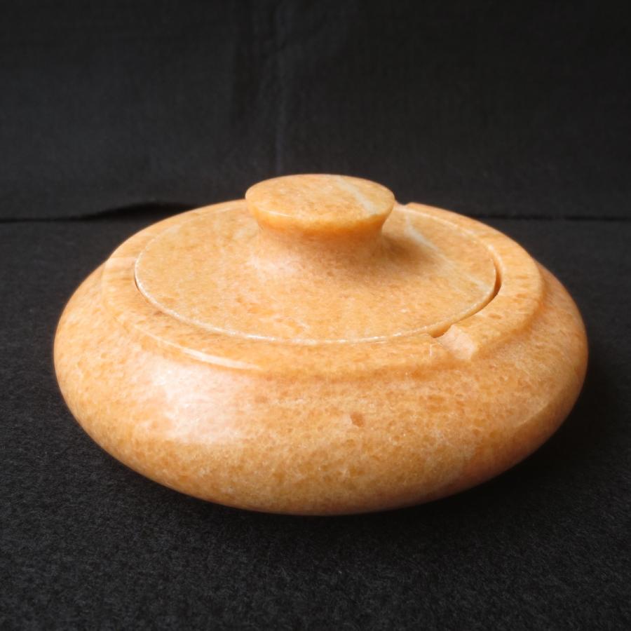 灰皿4個 オレンジ大理石 蓋つき 蓋 フタ付き フタつき 灰皿 フタ ふた 蓋付き 消臭 オレンジ大理石 おしゃれ 送料無料 : 石材