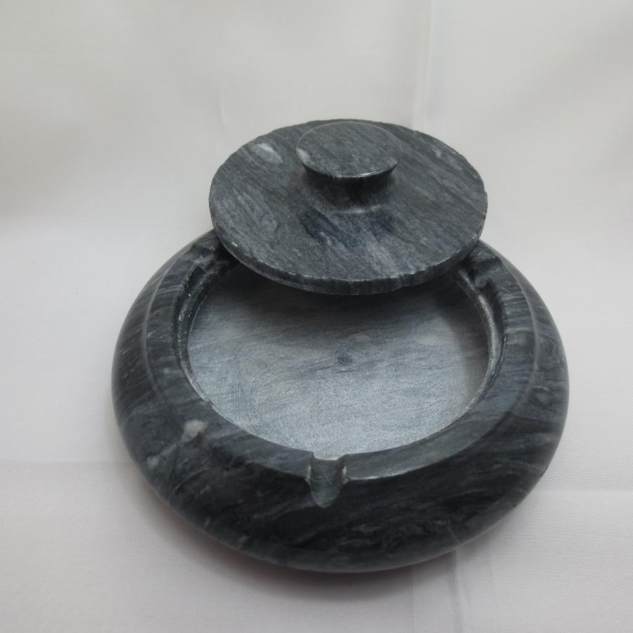 灰皿 蓋付き ブラック大理石 おしゃれ 送料無料！！ : 石材店サンソー