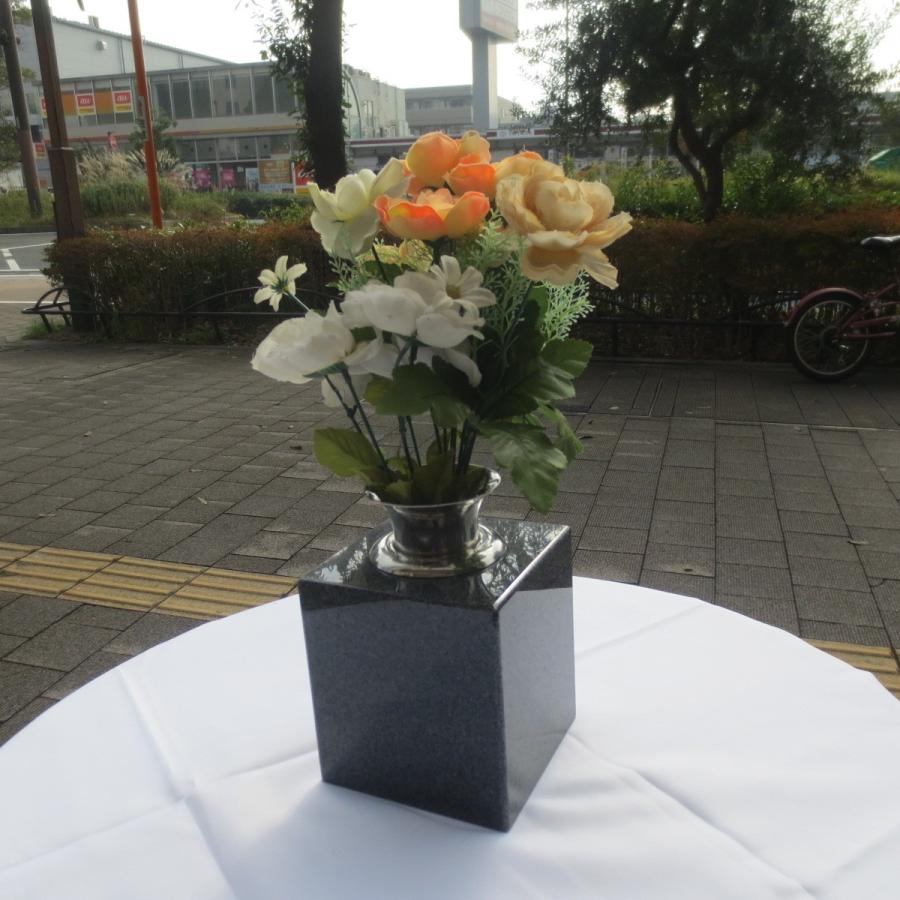 墓石 花立2個 花瓶 青御影石 ステンレス 花筒 ペット墓にも 墓石 花立2個 花瓶 青御影石 ステンレス 花筒 ペット墓にも