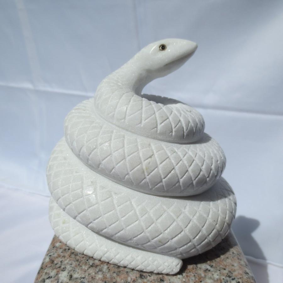 白蛇 白へび ヘビ White snake（大）天然大理石 手作り品 蛇 巳年 白蛇 白へび ヘビ White snake（大）天然大理石 手作り品 蛇 巳年 品番