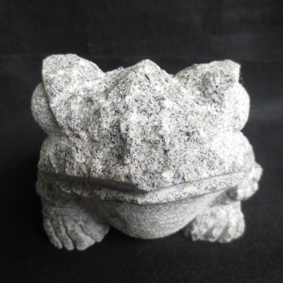 かえる カエル 置物 置き物 雑貨 （小）御影石のオブジェ 石の