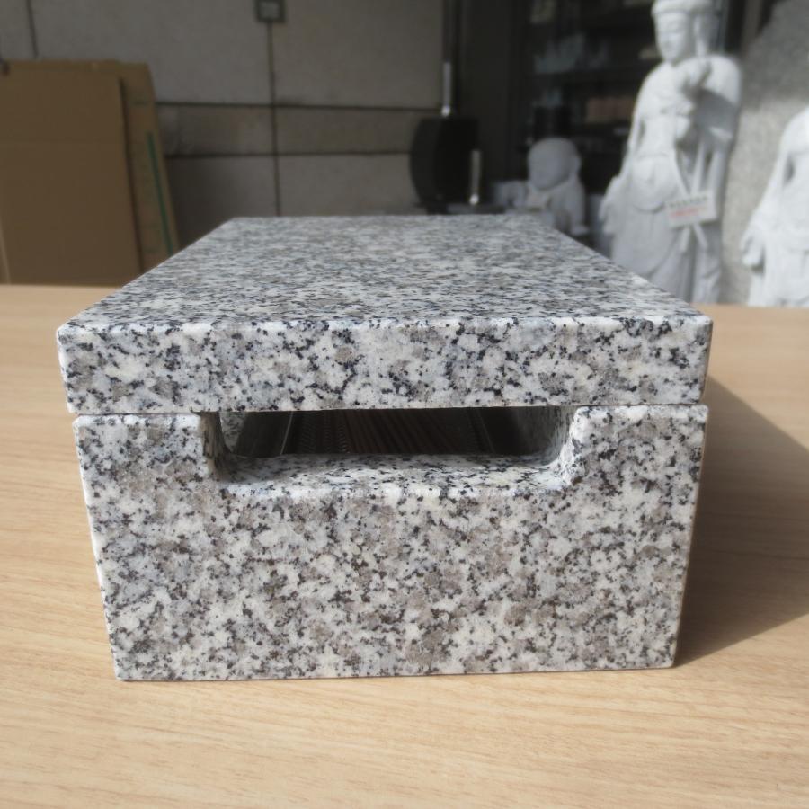 小さい 軽い 香炉 横型 横置き 寝かせる 線香立て 白みかげ石 線香皿