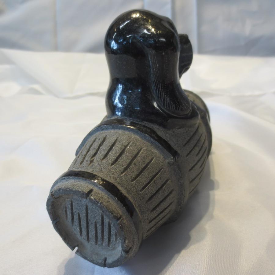 樽 いぬ 犬 置物 彫刻品 オブジェ 戌年 干支 十二支 黒御影石