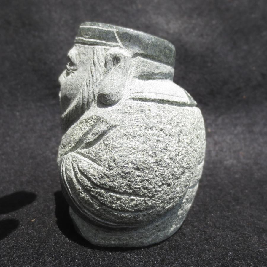 大理石　置物　不老長寿 錫 置物 七福神 寿老人様 黒漆加工 [No.193-7]｜薩摩錫器工芸館