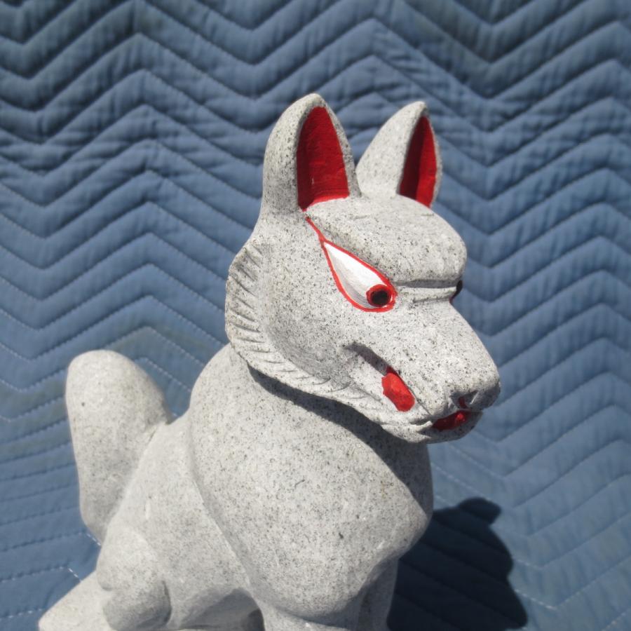 稲荷＊キツネ＊石像＊御影石＊置物＊狐＊一対