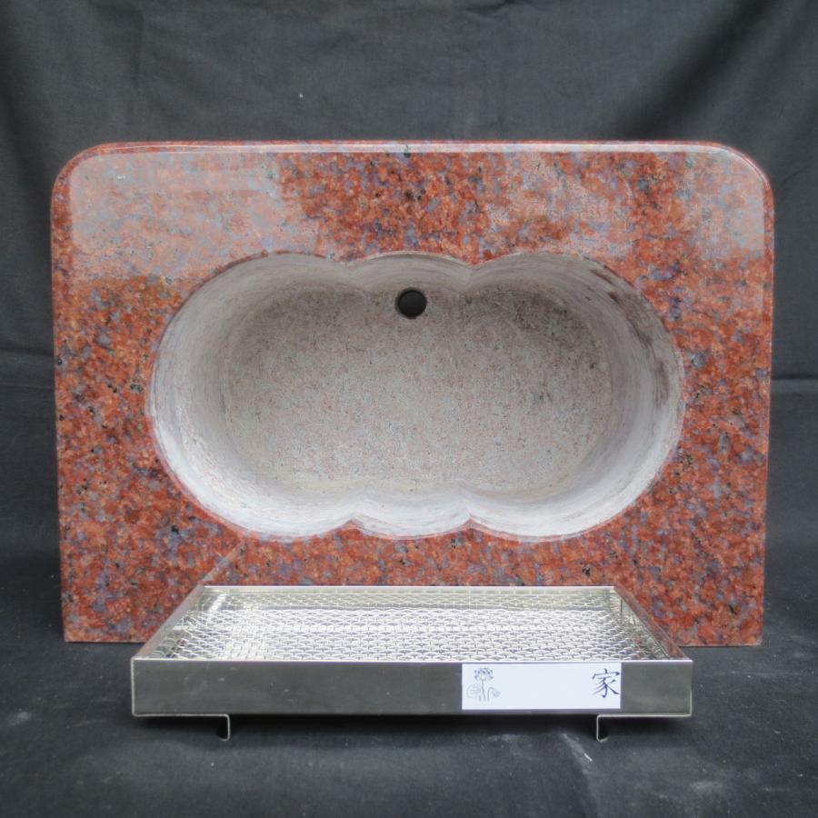 線香立て インペリアルレッド インド赤みかげ 横型 横置き 香炉 赤