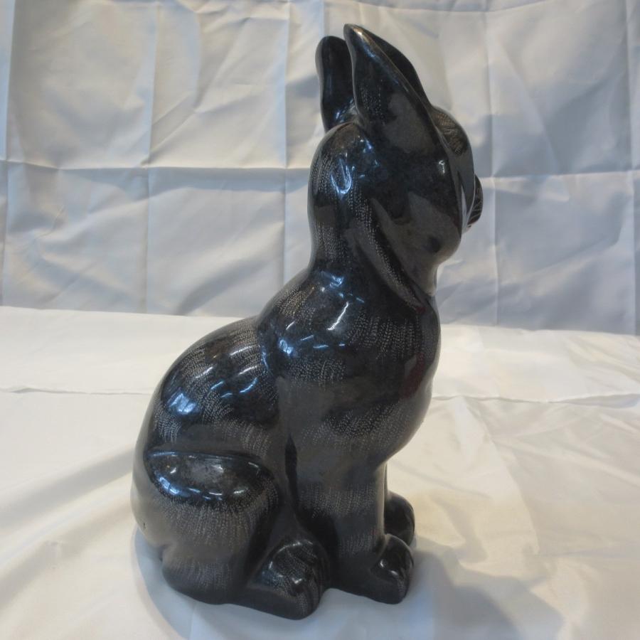 みかげ石　猫　オブジェ 楽天市場】猫の置物 グレー御影石 高さ25.5cmみかげ石 アメリカン