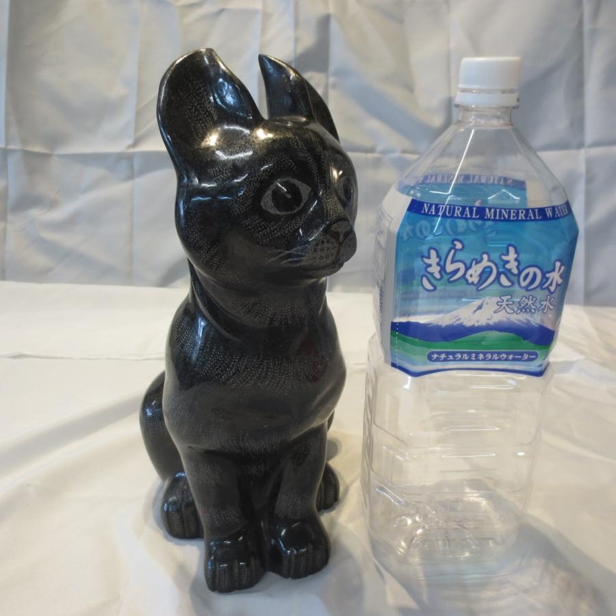 ねこ 猫 置物 オブジェ 雑貨 Cat おしゃれ 黒みかげ石 : 石材店