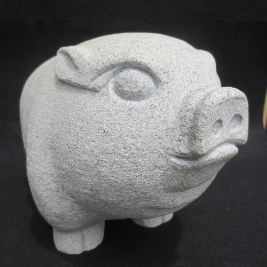 ブタ 豚 Pig 置き物 オブジェ 御影石 トントン拍子 縁起の良いぶた彫刻品 30 17 H 13 8kg Pig 001 石材店サンソー 通販 Yahoo ショッピング