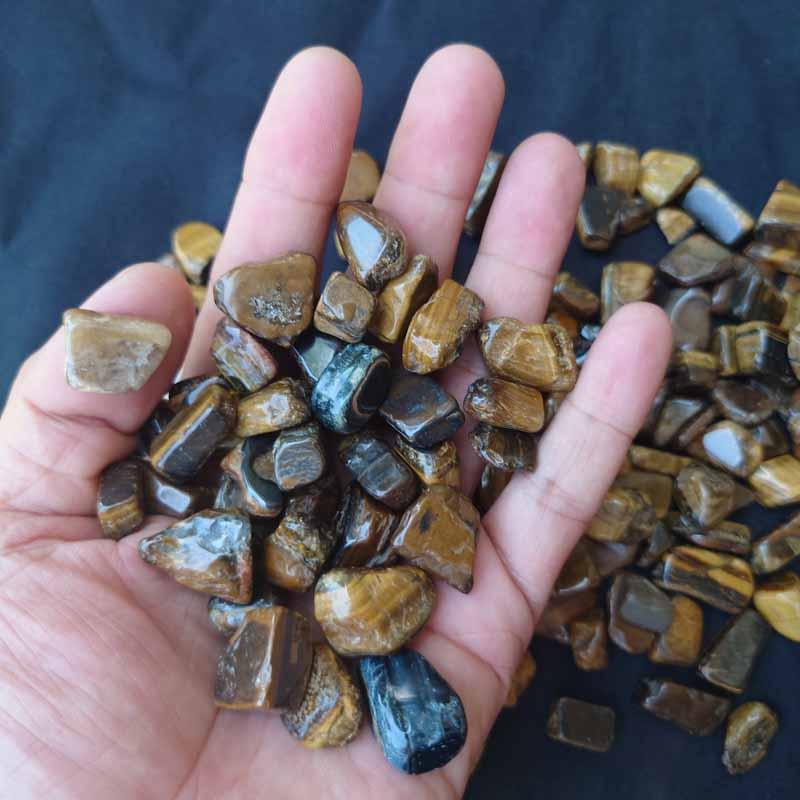 虎目石 タイガーアイ 900g さざれ石 粒石 天然 カラーストーン