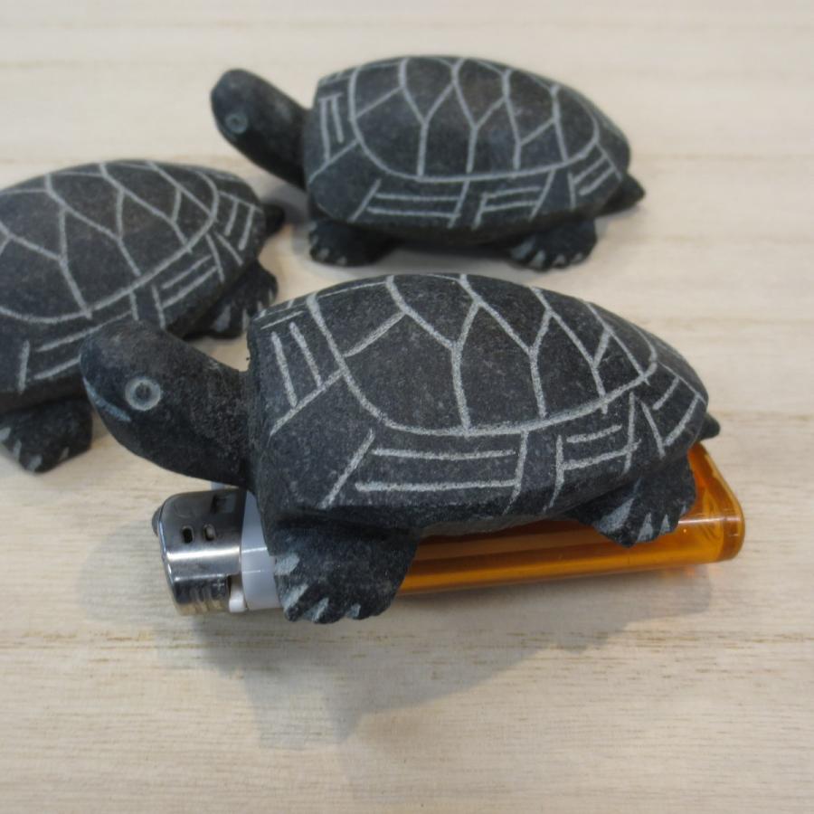 御影石　亀　オブジェ 楽天市場】緑カメ 亀 子亀 かめ みどり 置物 彫刻品 turtle-M