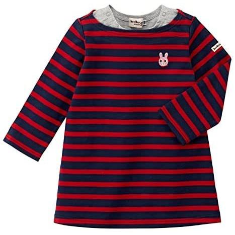 ミキハウス ホットビスケッツ ワンピース 天竺生地 ボーダー ベビー服 キッズ 女の子 73 1901 452 ネイビー 110 ワンピース Tpv Mensalus Es