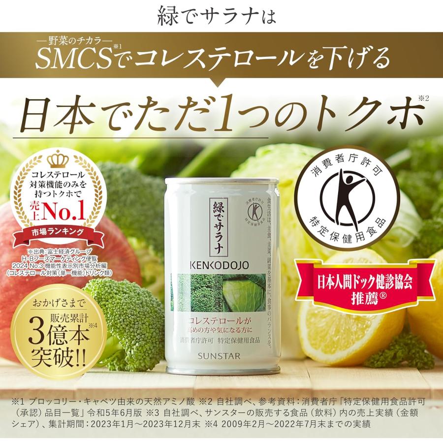 健康道場 【サンスター公式】緑でサラナ 30缶 [1ケース] トクホ 青汁