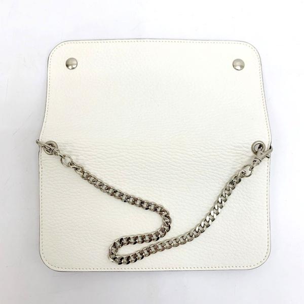 J&MDavidson 美品 チェーンウォレット 長財布 レディース ホワイト 