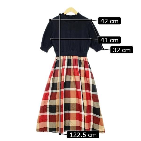 ブルーレーベルクレストブリッジ 半袖ニット ドッキング 切り替え