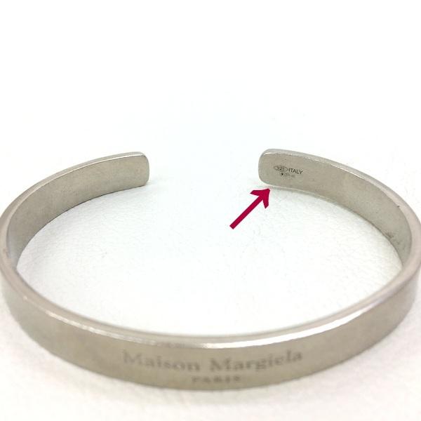 メゾンマルジェラ シルバー バングル カフ ブレスレット ロゴ 刻印