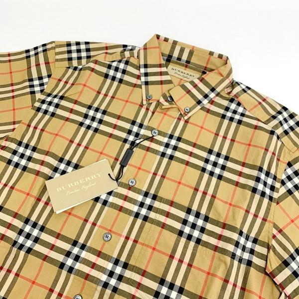 バーバリー チェック シャツ 半袖 ボタンダウン 新品同様 ノバチェック