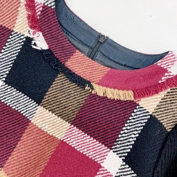 ブルーレーベルクレストブリッジ スリーブ切り替え ウール CBチェック