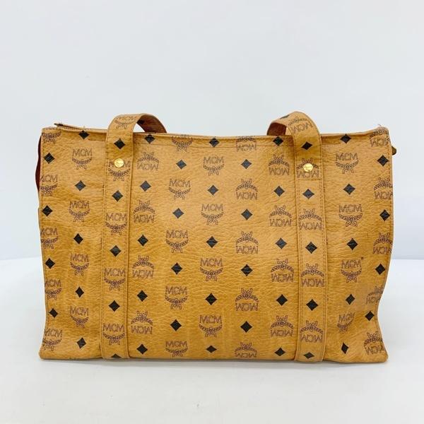MCM ハンドバッグ ワンショルダー レザー グレー ゴールド 総柄 MCM（エムシーエム） ヴィセトス柄 トートバッグ カバン ショルダー
