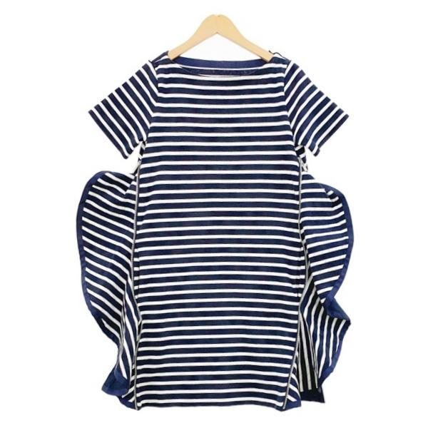sacai（サカイ） ボーダー サイドジップ ワンピース カットソー 