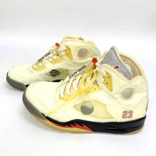 NIKE OFF-WHITE AIR JORDAN 5 RETRO SP SAIL DH8565-100 美品 エア 