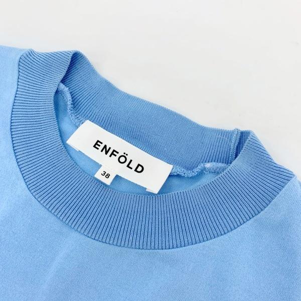 ENFOLD エンフォルド クルーネック リブ Tシャツ 半袖 カットソー 