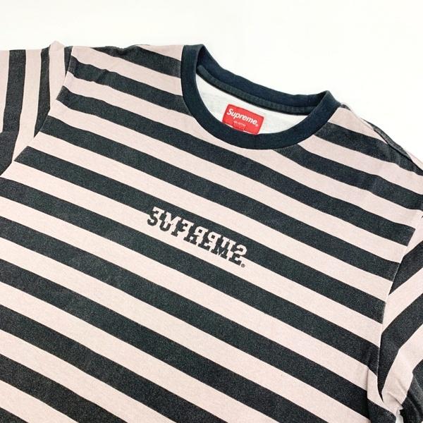 Supreme 22SS Reverse Stripe S/S リバース ストライプ Tシャツ ロゴ 