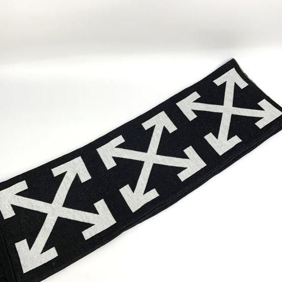 off white OFF-WHITE クロスアロー ロゴ レオパード マフラー 美品  