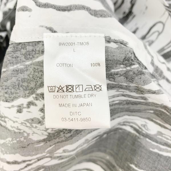 BOWWOW MARBLE OFFSET SHIRTS L 総柄 アシンメトリー