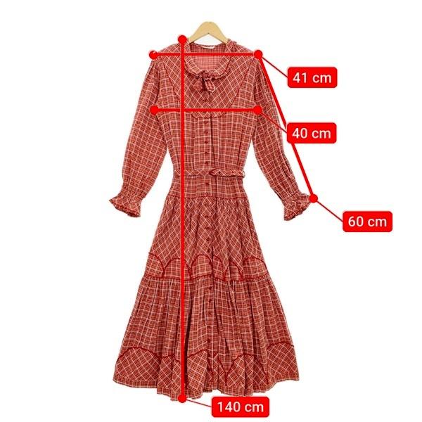 PINK HOUSE ティアード ワンピース PO154FA03 美品 チェック ロング 