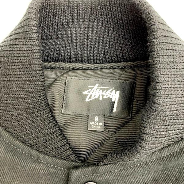 stussy 22SS Souvenir Stadium Bomber ボンバーボマーワッペンスタジャン ブルゾン ジャケット メンズ Sサイズ ブラック ステューシー アウター DM10103■｜sunstep｜03