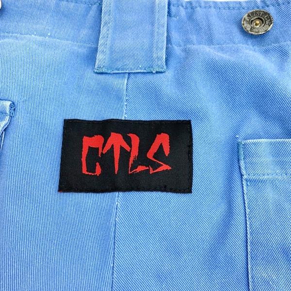 CVTVLIST パンツ ダメージ加工 カジュアル 刺繍 ペイント 水色 ズボン 