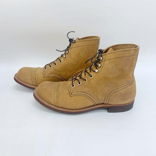 RED WING 8083 Iron Ranger アイアンレンジャー ワークブーツ シューズ スエード USA製 箱付き メンズ US9.5 27.5cm ブラウン レッドウィング 靴 DF11288■｜sunstep｜02