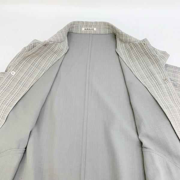 AURALEE オーラリー HARD TWIST WOOL DOUBLE FACE CHECK BLOUZON 