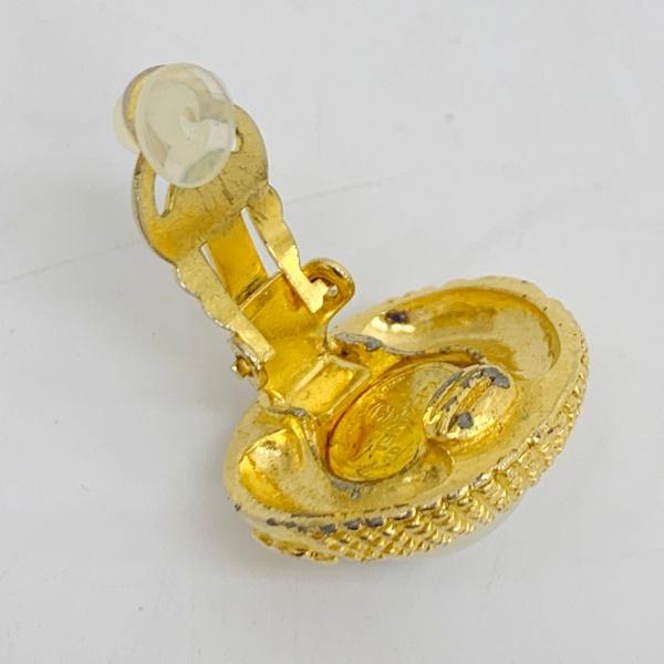 CHANEL シャネル フェイクパール ボタン 片耳 イヤリング ココ