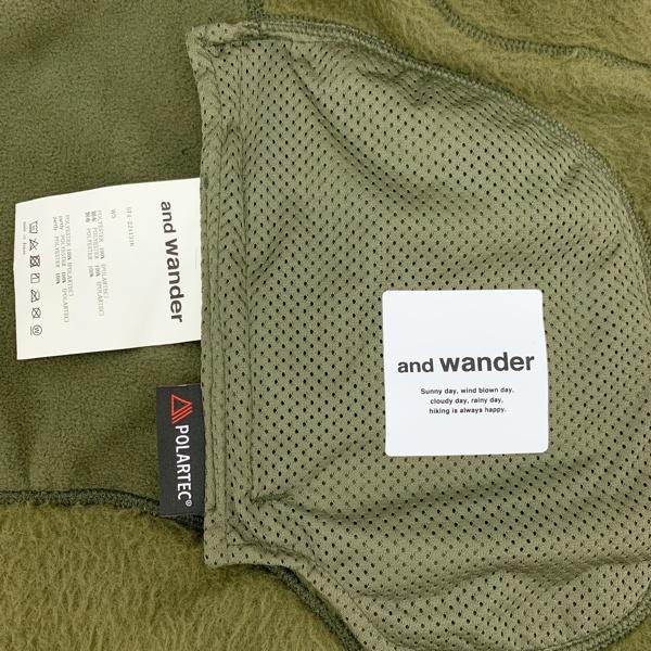 and wander（アンドワンダー） ハイロフトフリースジャケット 574