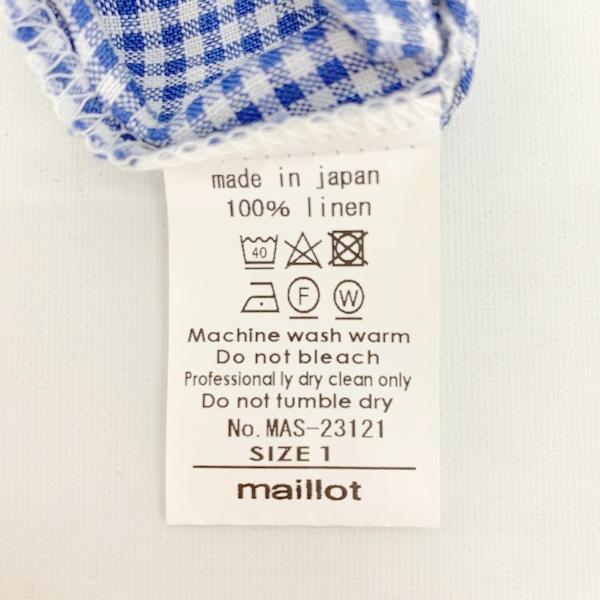 maillot（マイヨ） Tシャツ ブラウス ギンガムチェック Gingham linen