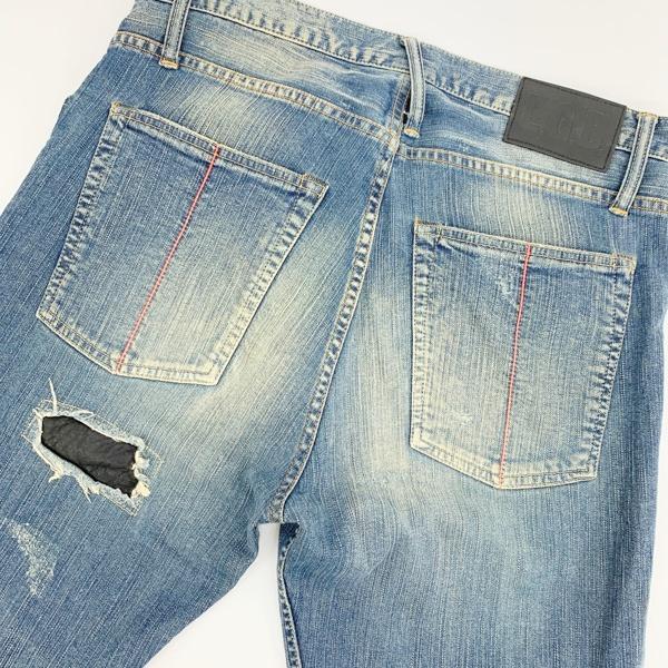 L.G.B. ダメージ加工 クロス レザーパッチ ジーンズ デニムパンツ 